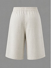 abordables Bas-Femmes Pantalon effet lin Bermuda Pantalon capri Shorts Décontracté Quotidien Court Taille Moyenne Uni Poches Latérales Respirabilité Confortable Non Elastique Sortir Week-end Noir Blanche Jaune Vert