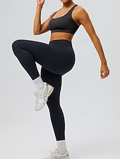 abordables Sujetadores deportivos &amp; chalecos-Mujer Camisetas sin mangas para hacer ejercicio Sujetadores de Deporte Cuchara Ropa Interior / Prenda Interior Absorción de impacto Tamaño Ajustable Ligero Inalámbrico Acolchado Color sólido Deporte