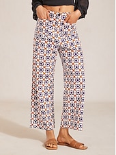 cheap Women's Pants-Cotton High Waist Cropped Pants