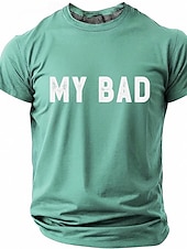 Χαμηλού Κόστους Σαρκαστικό Χιούμορ T-shirts-Ανδρικά Σαρκαστικός Μπλουζάκι Κοντομάνικο Κοντομάνικη μπλούζα 3D εκτύπωση Στρογγυλή Ψηλή Λαιμόκοψη Πουκάμισο Μοντέρνα Υψηλής Ποιότητας Απλός Causal Καθημερινά Πάρτι Θαλασσί Μπλε Απαλό Μπλε της Λίμνης