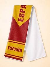abordables Accesorios-Bufanda de toalla de poliéster para hombre con estampado de la bandera de España, bufanda suave para aficionados al fútbol, ideal para animar en los días de partido, eventos en estadios, retransmisiones deportivas y uso diario informal.