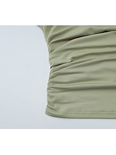  Per donna Top con spalle scoperte Maglietta Top da uscita Grafico Semplice Vintage Elegante Manica Corta Asimmetrico Senza Spalle Top Regolari Casuale Spiaggia Estate Nero Bianco Verde Estate