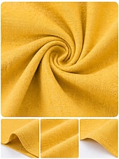 お買い得  ラグジュアリーシャツ-女性用 コットンリネンシャツ 夏のトップス ブラウス ドレッシーなトップス フリル パッチワーク ポケット 純色 平織り エレガント ヴィンテージ レディース 七分袖 Ｖネック シャツカラー ロングトップス カジュアル 日常 ワーク ブルー イエロー パープル グリーン カーキ色 夏 春