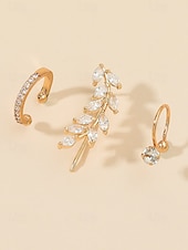 cheap Women's Earring-Women's Boho Alloy Ear Cuff Set, Multi Style Crystal Clip On Earrings for Beach Vacation, Summer Resort and Everyday Casual Wear
