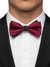 billiga Bröllop ACC-Herrfluga med dubbla lager, polyestermaterial, flerfärgad, justerbar längd, elegant accessoar för bröllopsfest och formell middag