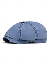cheap Men's Hats-Men's Washed Cotton Newsboy Cap, Multi-Color Adjustable Ivy Flat Beret Hat for Travel, Vacation, Outdoor Activities and Everyday Casual Wear