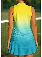 abordables Camisa de Mujer-Mujer Degradado Camisa deportiva Camisas de polo Camiseta sin mangas Camiseta de tenis Sin Mangas Floral Botones UPF50+ Resistente a los rayos UV Alta elasticidad Dispersor de humedad Transpirable