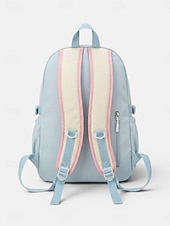 cheap Kids &amp; Teen Backpacks-Women's Macaron Color Polyester Backpack, Large Capacity School Bag with Adjustable Straps for Middle School Girls, Back to School, Travel, Outdoor Sports