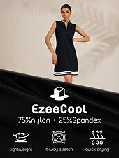 お買い得  デザイナーコレクション-女性用 ゴルフドレス ブラック / ホワイト ノースリーブ ドレス レディース ゴルフウェア ウェア アウトフィット ウェア アパレル