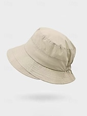 abordables Sombreros de mujer-Sombrero de pescador informal de algodón para mujer, sombrero de sol elástico ajustable en varios colores para vacaciones en la playa, uso diario informal, viajes y estilo veraniego al aire libre.