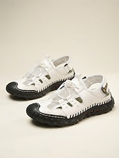 preiswerte Männer-Weiße Herren-Fischersandalen, leichte und bequeme Schnürschuhe für Freizeit, Urlaub, Sommeraktivitäten und den lässigen Alltag.