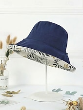 cheap Women's Hats-Women's Bohemian Reversible Polyester Sun Hat, Multi-Color Wide Brim Foldable Beach Bucket Hat for Vacation, Travel, Outdoor Leisure and Everyday Casual Wear