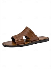 preiswerte Männer-Braune Herren-Fischersandalen aus Kunstleder, offene Zehenpartie, bequeme Strandschuhe für Strandurlaub, Reisen ans Meer, Küstenwanderungen, Freizeit im Resort und sommerliche Freizeitkleidung