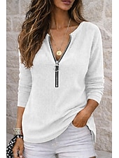economico Bluse Semplici-Per donna Camicia Camicia a nido d'ape Camicia popover Camicia casual Patchwork Tinta unica Semplice Vacanza Vintage Moda Manica Lunga Scollo a V Top Regolari Abbigliamento casual alla moda Spiaggia
