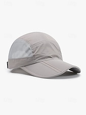 abordables Sombreros de hombre-Gorra de béisbol de poliéster transpirable y ligera para hombre, sombrero de sol con panel de malla ajustable multicolor para viajes de vacaciones, actividades al aire libre, senderismo y uso casual
