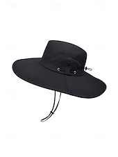 abordables Chapeaux pour hommes-Chapeau de soleil imperméable pour homme en polyester à large bord, pliable et multicolore, idéal pour la pêche, la randonnée, les vacances à la plage, le camping, le trekking et les voyages décontractés.