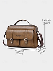 economico Borselli da uomo-Borsa a tracolla da uomo in similpelle, borsa a mano multi-scomparto di grande capacità con tracolla regolabile, borsa da viaggio elegante e casual per il lavoro e gli spostamenti quotidiani.