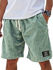 ieftine Clasic-Bărbați Pantaloni Scurți Pantaloni scurți de vară Pantaloni scurți de plajă Pantaloni scurți casual Cordon Talie elastică Simplu Culoare solidă Confort Ușor Lungimea genunchiului Zilnic În aer liber