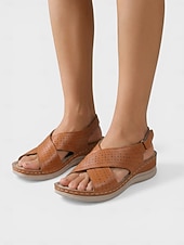 abordables Sandales Confort-Sandales bleues confortables pour femmes avec soutien de la voûte plantaire – chaussures de marche respirantes à brides croisées, sandales d'été légères et souples idéales pour les voyages et le