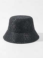 levne Dámské klobouky-Dámský bohémský krajkový klobouk, prodyšný polyesterový skládací sluneční klobouk v černé a bílé barvě pro dovolenou na pláži, každodenní nošení na volný čas, cestování a letní styling.