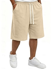 preiswerte Lässige Shorts-Herren Shorts Sommershorts Freizeitshorts Tasche Elastischer Bund Rein Einfach Komfort Atmungsaktiv Knielang Lässig Outdoor Strand Urlaub Mode Schwarz Weiß Mikroelastisch