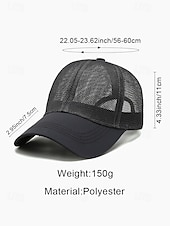abordables Chapeaux pour hommes-Casquette de baseball pour homme en polyester respirant, style trucker multicolore ajustable, idéale pour les vacances à la plage, les tenues décontractées, la course à pied, la randonnée et les sports de plein air.