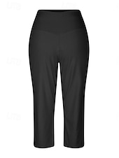 cheap Straight-Leg Pants-Women's Wide Leg Chinos Vacation Classic Style Basic Capris High Waist Plain Pocket Comfy Comfort Soft Stretchy Casual Gym Yoga Apricot Black White Army Green Spring Regular Fit