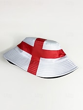 billiga Tillbehör-Herr vändbar polyesterkeps, tryckt med Englands flagga, lätt fotbollsfankeps för matchdag, supportrar, fritidssporter, utomhuskläder