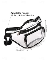 cheap Vacation &amp; Travel Bags-Women's Clear PVC Crossbody and Waist Bag, Multi-Color Transparent Bag with Adjustable Strap and Multiple Wearing Styles, Large Capacity Stylish Bag for Beach Vacation and Casual Daily Use