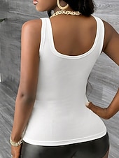 olcso Egyszerű tartály-Női Blúz Camisole Tank Top Nyitott hátú Sima Szüret Stílusos Ujjatlan V-alakú Normál felsők Napi Szabadság Alkalmi Fekete Fehér Szürke Nyár Tavasz