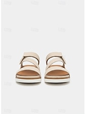 preiswerte Komfortsandalen-Flache Riemchensandalen für Damen mit gepolsterter Sohle, leichte Wandersandalen für den Weg zur Arbeit, Reisen und Sommeraktivitäten