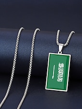 economico Accessori-Collana da uomo con ciondolo a forma di bandiera in acciaio inossidabile, collana con catena a bandiera di diversi paesi per le partite di calcio, per sostenere i tifosi, per fare il tifo allo stadio, per l'abbigliamento sportivo casual e per tutti i gior