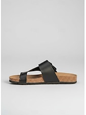 abordables Sandalias deslizantes-Chanclas de tiras cruzadas con hebilla grande, sandalias cómodas y elegantes para mujer, perfectas para verano, playa y salidas casuales.