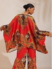 preiswerte Hemden, Tops und Blusen-Scarlet Tigress Fließendes Chiffon-Hemd mit Dolman-Ärmeln