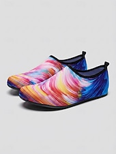 economico Donne-Scarpe da acqua da donna con stampa colorata, calzini acquatici antiscivolo ad asciugatura rapida, calzature leggere e traspiranti per spiaggia, nuoto, snorkeling e immersioni. &amp;surf