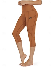 cheap Yoga Leggings &amp; Tights-Women's Pilates Pants Yoga Pants Pocket Ruched Butt Lifting High Waist Gym Workout Running Fitness Capri Leggings Solid Color Dark Grey Black Navy Blue Sports Activewear High Elasticity Skinny