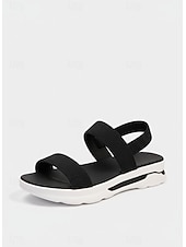 voordelige Sport Sandalen-Zwarte sportsandalen met platformzool voor dames – lichtgewicht sandalen met verstelbare bandjes, ideaal voor wandelen, reizen, buitenactiviteiten en dagelijks comfort.