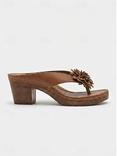 abordables Sandalias deslizantes-Sandalias blancas con tiras florales para mujer: tacón bajo de bloque suave y acolchado, estilo elegante de verano para damas, perfectas para vacaciones, eventos en el jardín, paseos y uso diario.