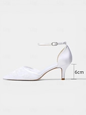 baratos Convidado do casamento-Sapatos de salto agulha bordados em azul marinho para mulheres – elegantes sapatos de festa com tira no tornozelo.