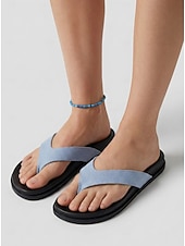 economico Infradito scivolosi-Infradito da spiaggia rosse da donna - sandali infradito leggeri in pelle scamosciata con suola antiscivolo per vacanze estive al mare e spiagge sabbiose &amp;vacanze su isole tropicali