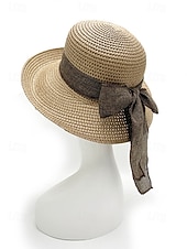 preiswerte Hüte für Damen-Damen-Sonnenhut im Boho-Stil, faltbarer Strohhut mit breiter Krempe und Schleife in verschiedenen Farben für Strandurlaub, Freizeit, Reisen und Sommerurlaub im Resort.