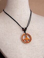 voordelige Heren sieraden-Halsketting voor heren in bohemian vintage stijl, gemaakt van acryl, met verschillende hangeropties, waaronder een schildpad en ivoor, en een verstelbaar koord. Ideaal voor een strandvakantie,
