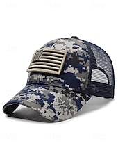  Heren truckerpet van polyester met Amerikaanse vlag, geborduurd klittenbandpatch in diverse kleuren, verstelbare pasvorm, perfect voor de viering van 250 jaar Amerika, Onafhankelijkheidsdag,