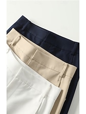 cheap Wide Leg &amp; High Waisted-Women's Wide Leg Chinos Vacation Full Length High Waist Comfortable Micro-elastic Daily White Navy Blue khaki Summer Spring Loose Fit