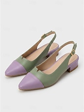cheap Slingback Pumps-Women's Multicolor  Mid-Heel Shoes – Retro 1950s Vintage Style, Comfortable Daily Work &amp; Office Heels