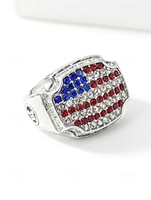  Мужское кольцо из сплава с изображением американского флага, несколько размеров, патриотический стиль, идеально подходит для празднования 500-летия США, Дня независимости, повседневной носки,