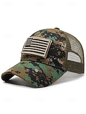  Heren truckerpet van polyester met Amerikaanse vlag, geborduurd klittenbandpatch in diverse kleuren, verstelbare pasvorm, perfect voor de viering van 250 jaar Amerika, Onafhankelijkheidsdag,