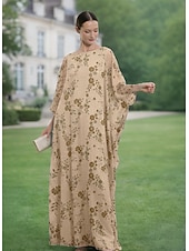 economico Lunghezza del pavimento-Linea ad A Abito Lunghezza al pavimento Abito da invitata a nozze Abito Formale Abito da sera Abito da cerimonia per signora Mezza Manica Scollo a Barca Elegante Semplice Abbellito Formale Chiffon