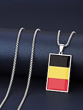 economico Accessori-Collana da uomo con ciondolo a forma di bandiera in acciaio inossidabile, collana con catena a bandiera di diversi paesi per le partite di calcio, per sostenere i tifosi, per fare il tifo allo stadio, per l'abbigliamento sportivo casual e per tutti i gior