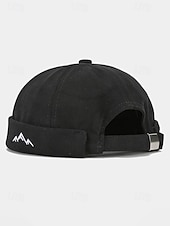 お買い得  メンズ帽子-メンズポリエステル製ドッカーハット。つばのない調節可能なキャップで、山のモチーフが刺繍されています。複数のカラー展開で、旅行、アウトドアスポーツ、普段着、バケーションスタイルに最適です。